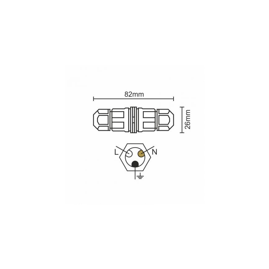 Connection connector C20A/WP/3x1,5/2