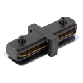 Connector for lights in rail system 1-phase straight black