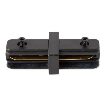 Connector for lights in rail system 1-phase straight black
