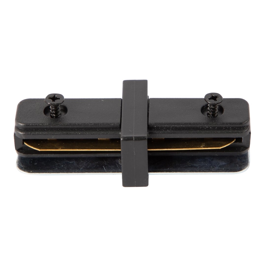 Connector for lights in rail system 1-phase straight black