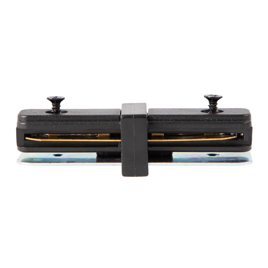 Connector for lights in rail system 1-phase straight black