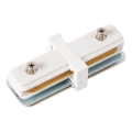 Connector for lights in rail system 1-phase straight white