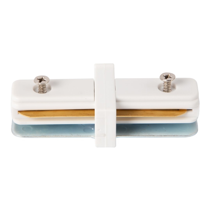 Connector for lights in rail system 1-phase straight white