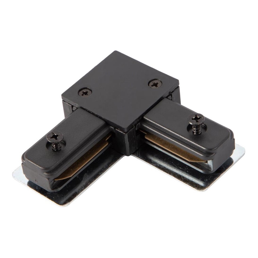 Connector for lights in rail system 1-phase type L black
