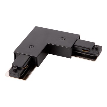 Connector for lights in rail system 1-phase type L + power supply black