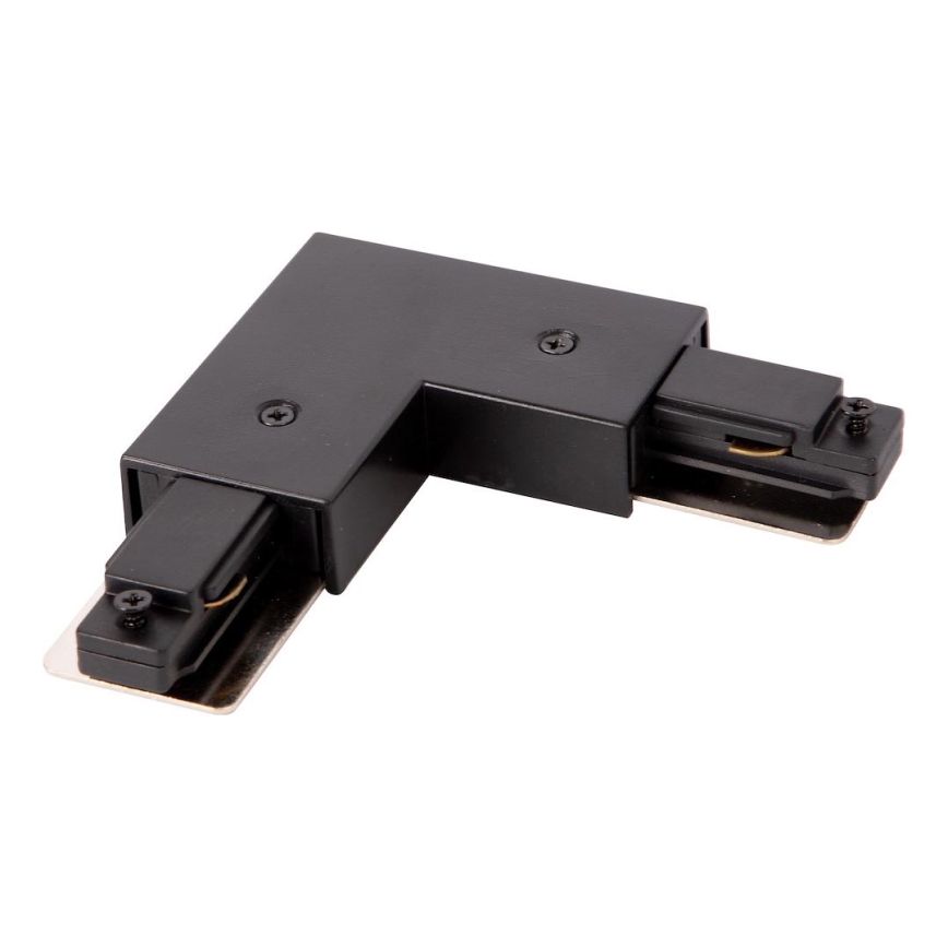 Connector for lights in rail system 1-phase type L + power supply black
