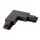 Connector for lights in rail system 1-phase type L + power supply black