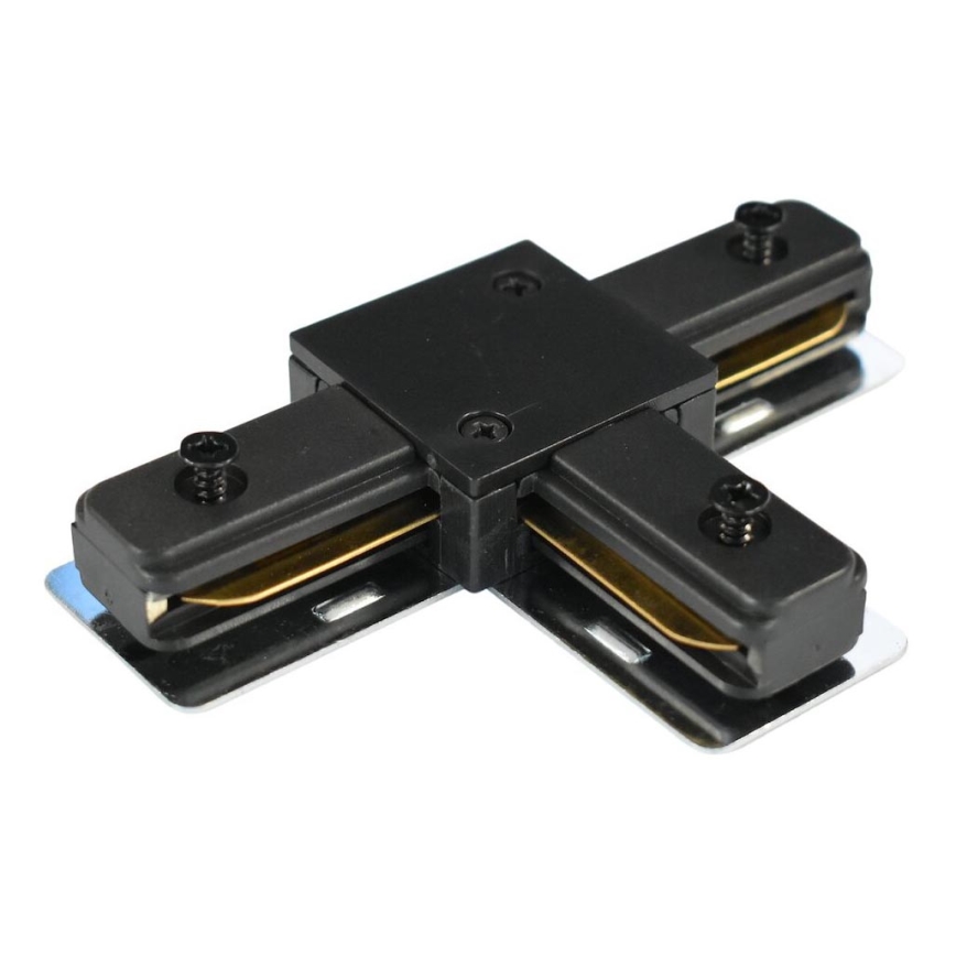 Connector for lights in rail system 1-phase type T black