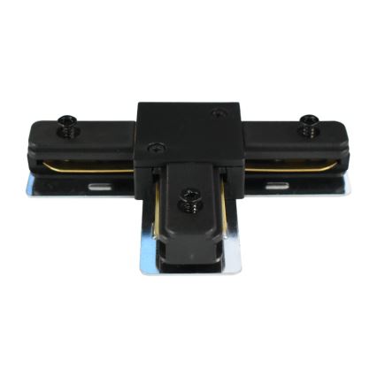 Connector for lights in rail system 1-phase type T black