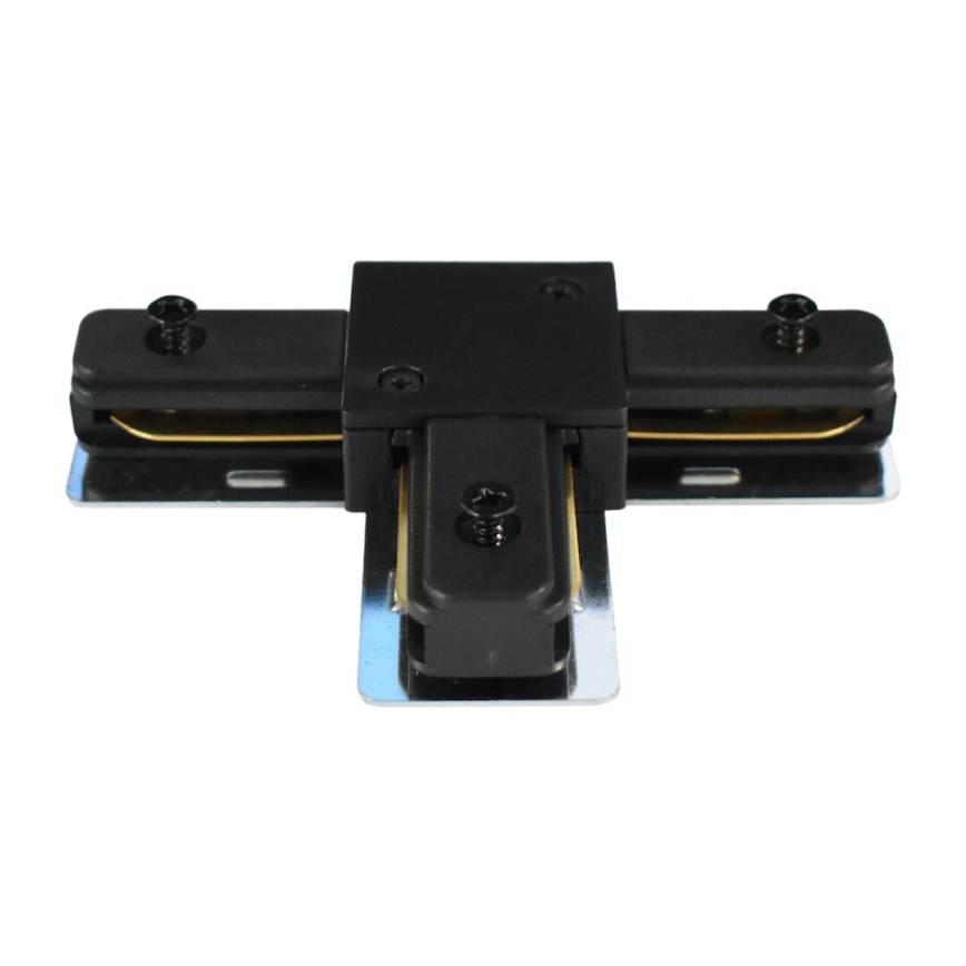 Connector for lights in rail system 1-phase type T black