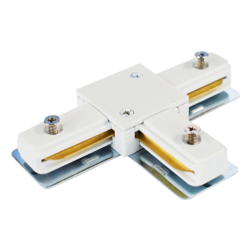 Connector for lights in rail system 1-phase type T white