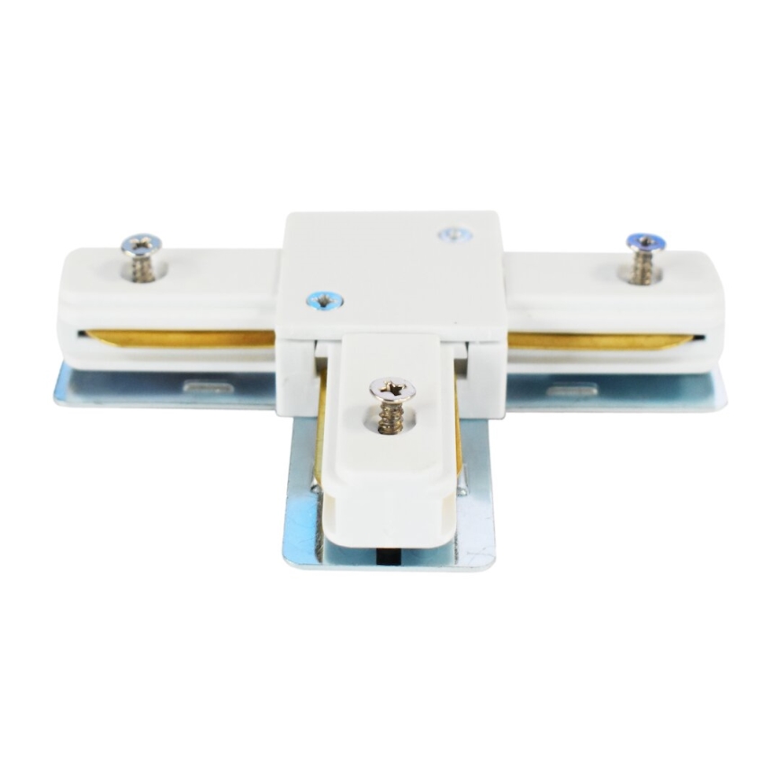 Connector for lights in rail system 1-phase type T white