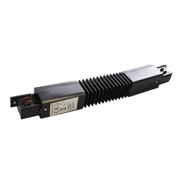 Connector for lights in rail system 3-phase TRACK black type Flexi