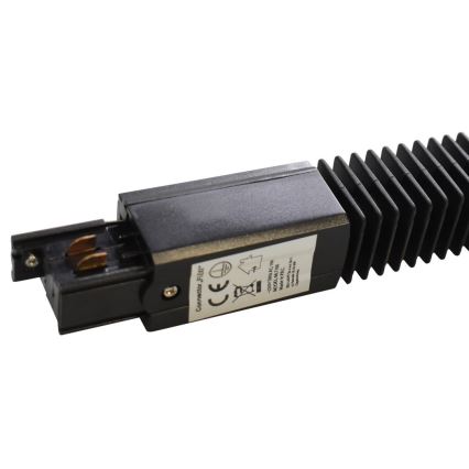 Connector for lights in rail system 3-phase TRACK black type Flexi