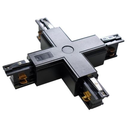 Connector for lights in rail system 3-phase TRACK black type +