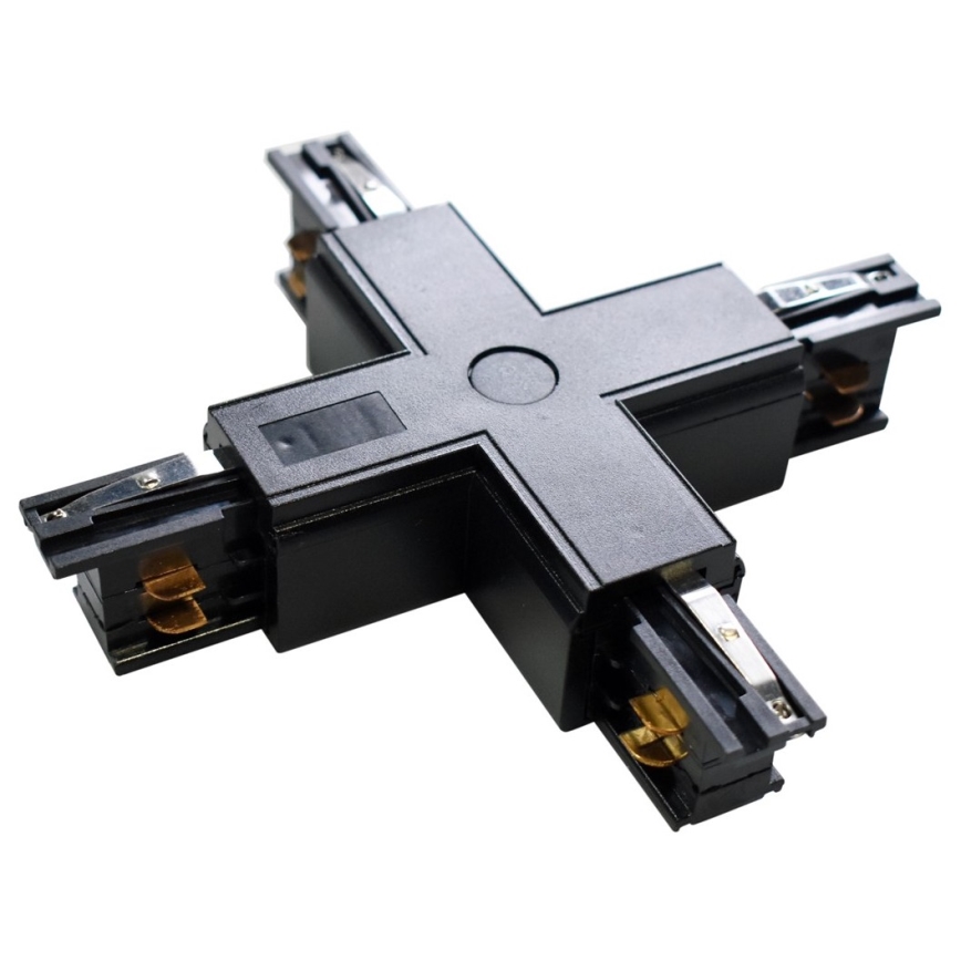 Connector for lights in rail system 3-phase TRACK black type +