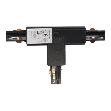 Connector for lights in rail system 3-phase TRACK black type T