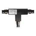 Connector for lights in rail system 3-phase TRACK black type T