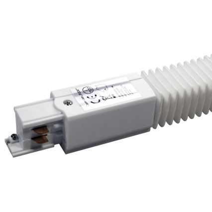 Connector for lights in rail system 3-phase TRACK white type Flexi