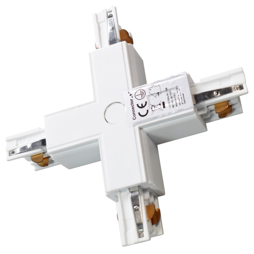 Connector for lights in rail system 3-phase TRACK white type +