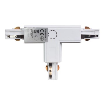 Connector for lights in rail system 3-phase TRACK white type T