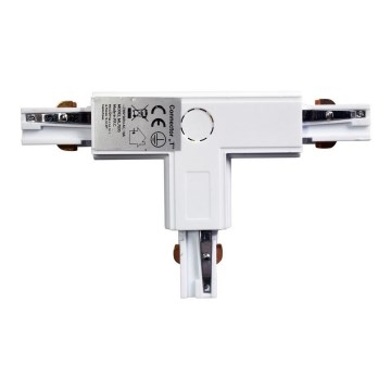 Connector for lights in rail system 3-phase TRACK white type T