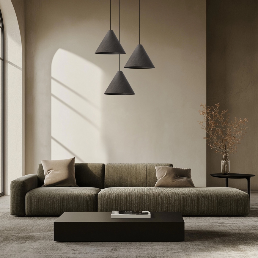 CONO Cable Pendant Lamp 1xE27/40W/230V Ebony Veneer