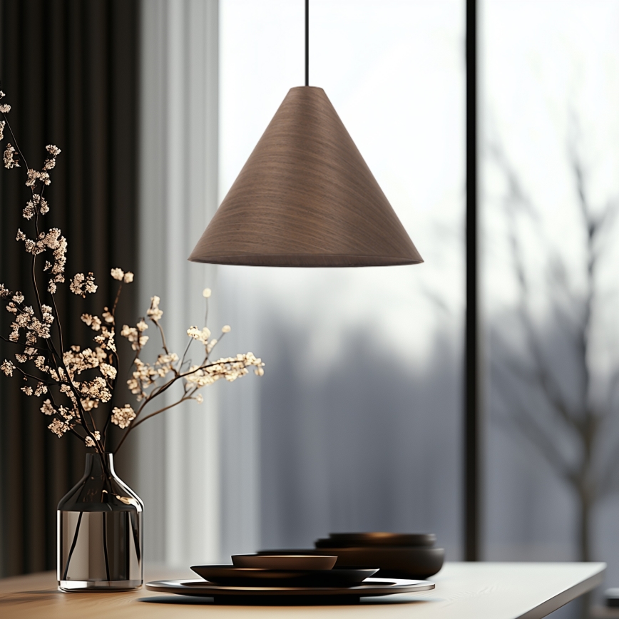 CONO Cord Pendant 1xE27/40W/230V Mahogany Veneer