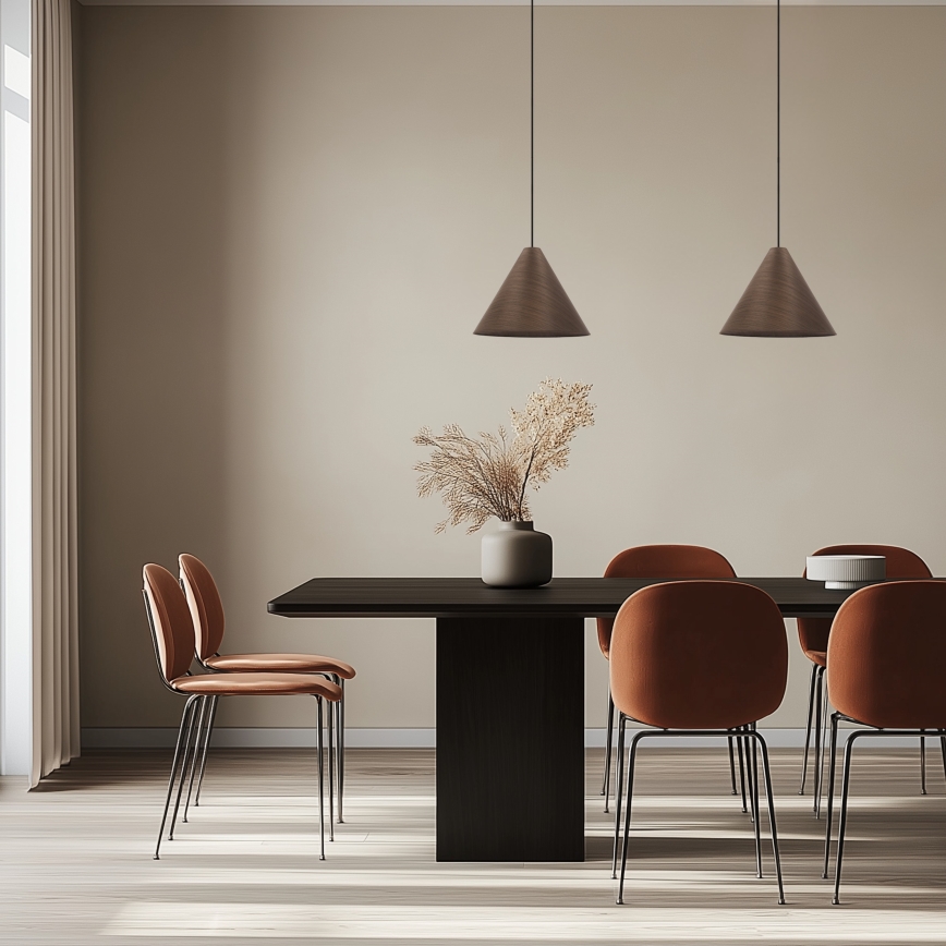 CONO Cord Pendant 1xE27/40W/230V Mahogany Veneer