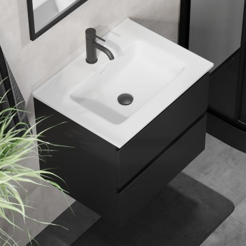 CONOR 61 cm bathroom vanity unit with basin, black/white