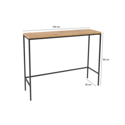 Console table CANVAS 80x100 cm pine atlantic/black