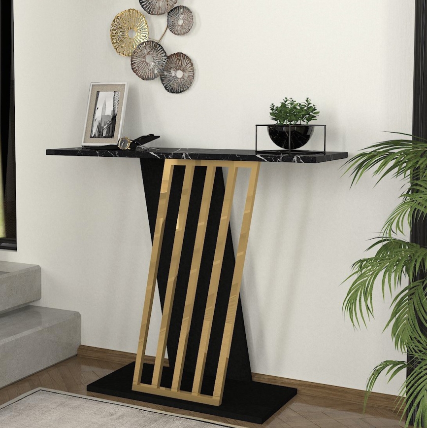 Console table GRAVITY 76,8x90 cm black/gold