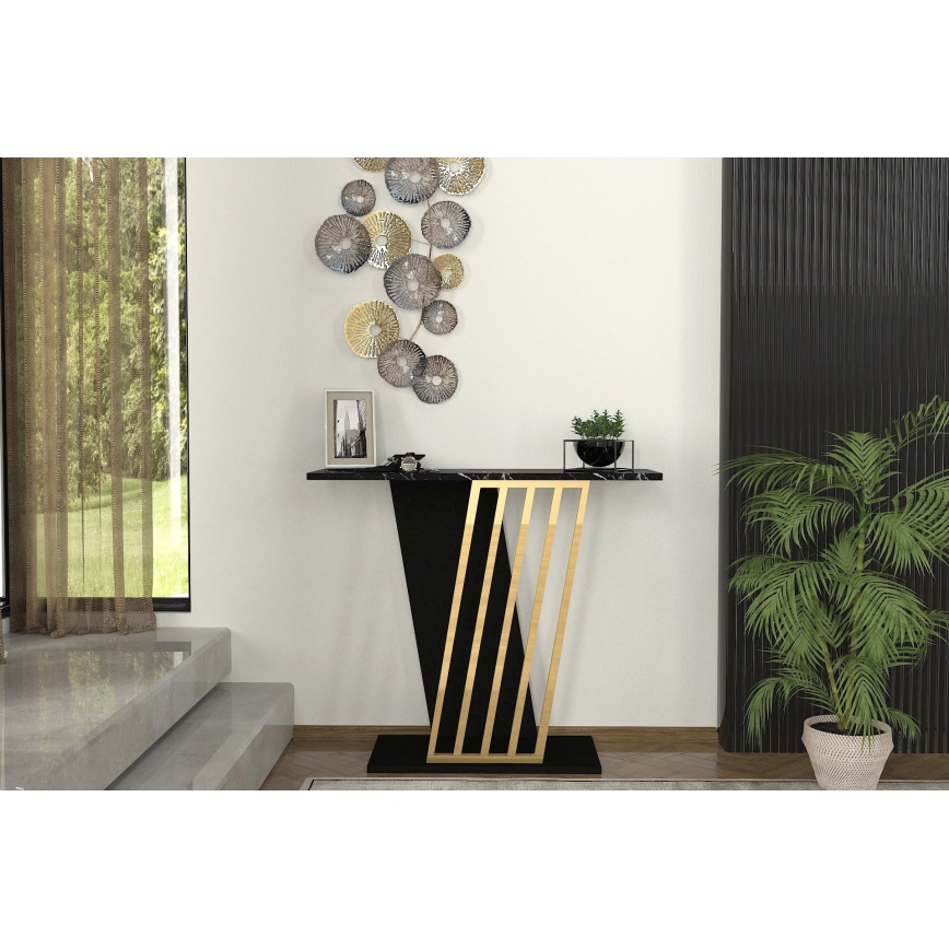 Console table GRAVITY 76,8x90 cm black/gold