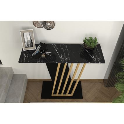 Console table GRAVITY 76,8x90 cm black/gold