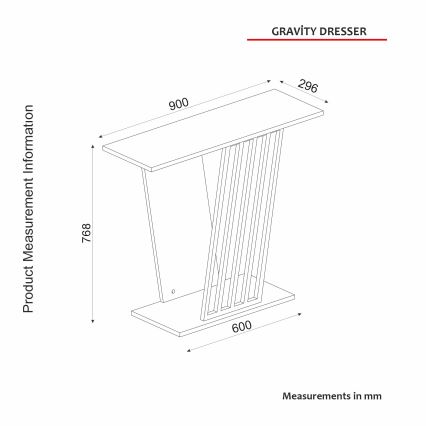 Console table GRAVITY 76,8x90 cm black/gold