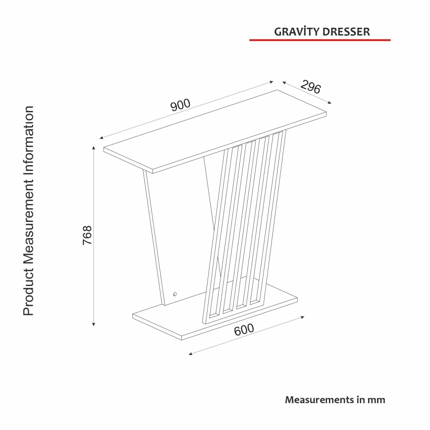Console table GRAVITY 76,8x90 cm black/gold