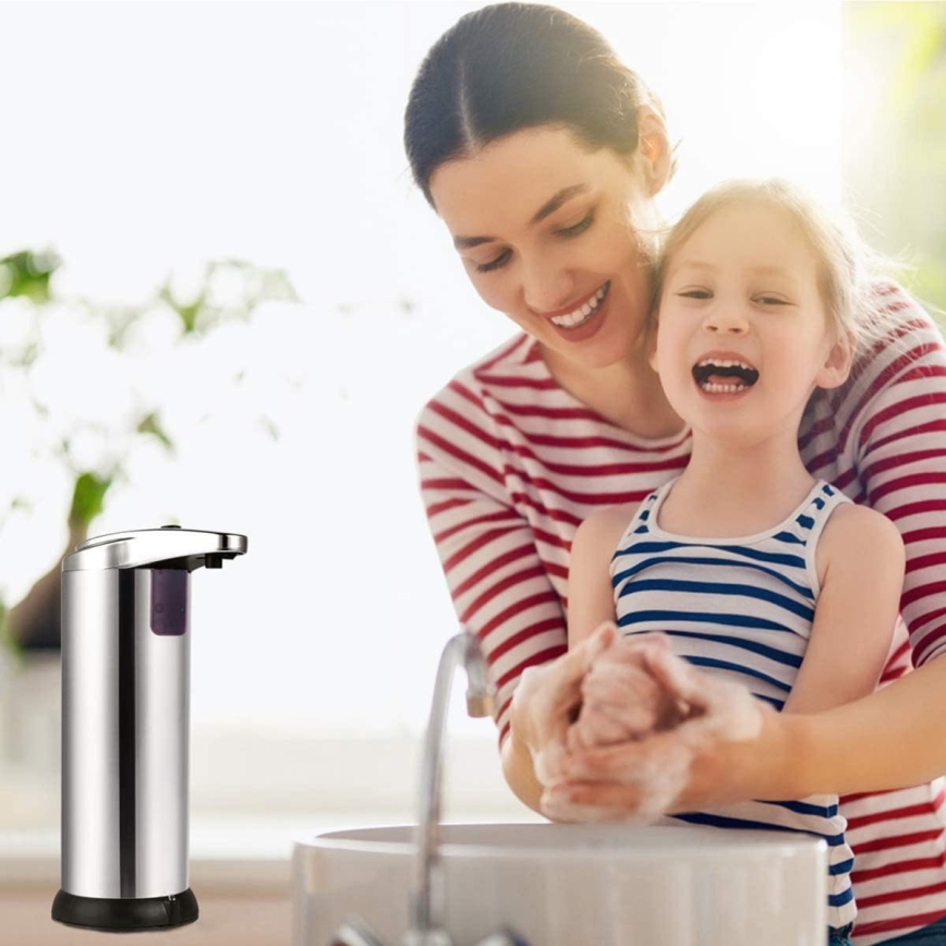 Contactless soap dispenser with a sensor 4xAAA stainless steel