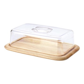 Continenta C3072 - Kitchen cutting board with a cover 38,5x25,5 cm rubber fig
