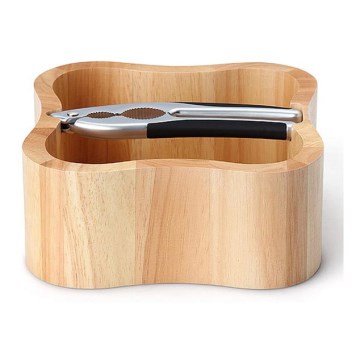 Continenta C3199 - Bowl for nuts with a nutcracker 24,5x24,5x8 cm rubber fig