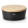 Continenta C3730 - Bread Bin with Lid, 30 x 23 cm, Black/Rubberwood