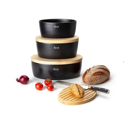 Continenta C3731 - Bread bin with a lid 27x20x13,5 cm rubber fig