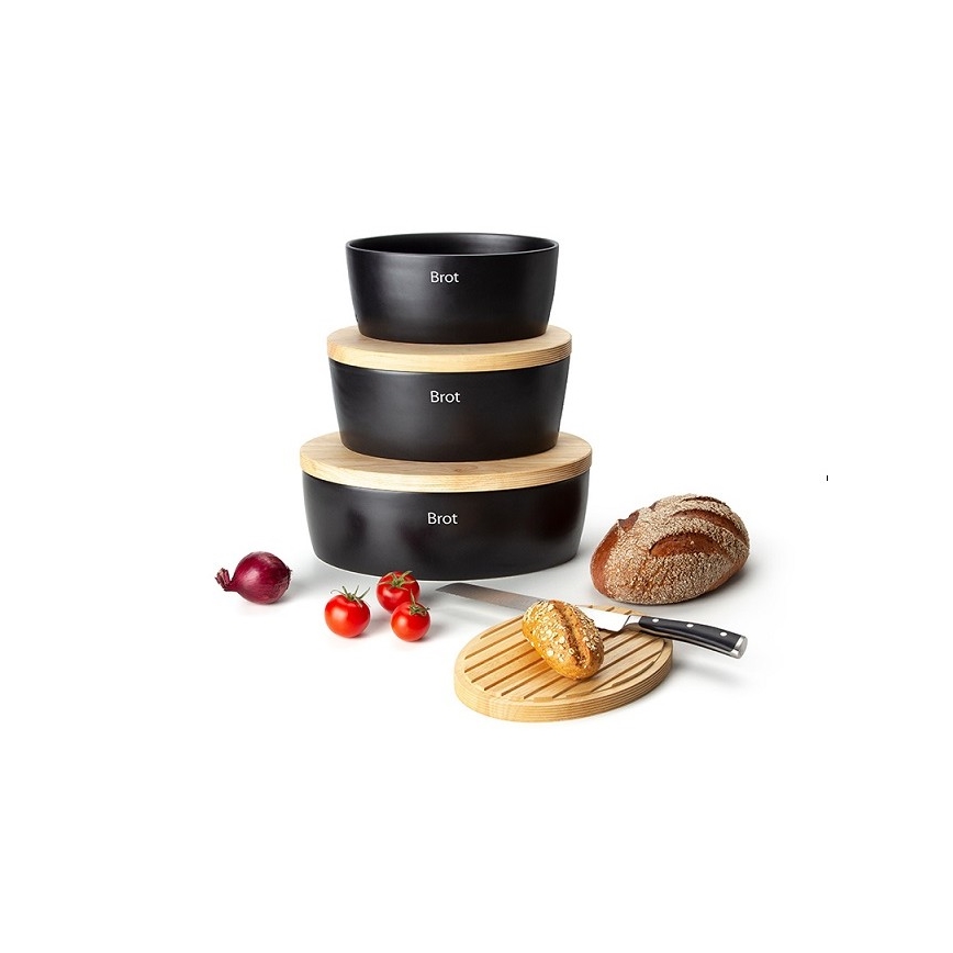 Continenta C3731 - Bread bin with a lid 27x20x13,5 cm rubber fig