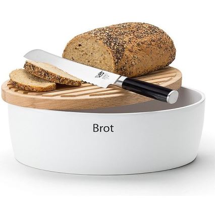 Continenta C3930 - Bread bin 13,5x30 cm white/beige