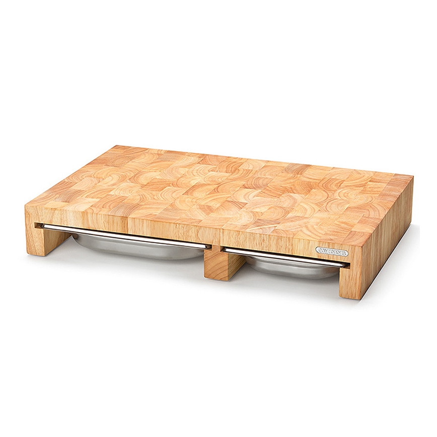Continenta C4028 - SET 1x Kitchen cutting board 50x32,5 cm + 3x bowl rubber fig