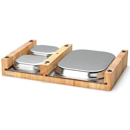 Continenta C4028 - SET 1x Kitchen cutting board 50x32,5 cm + 3x bowl rubber fig
