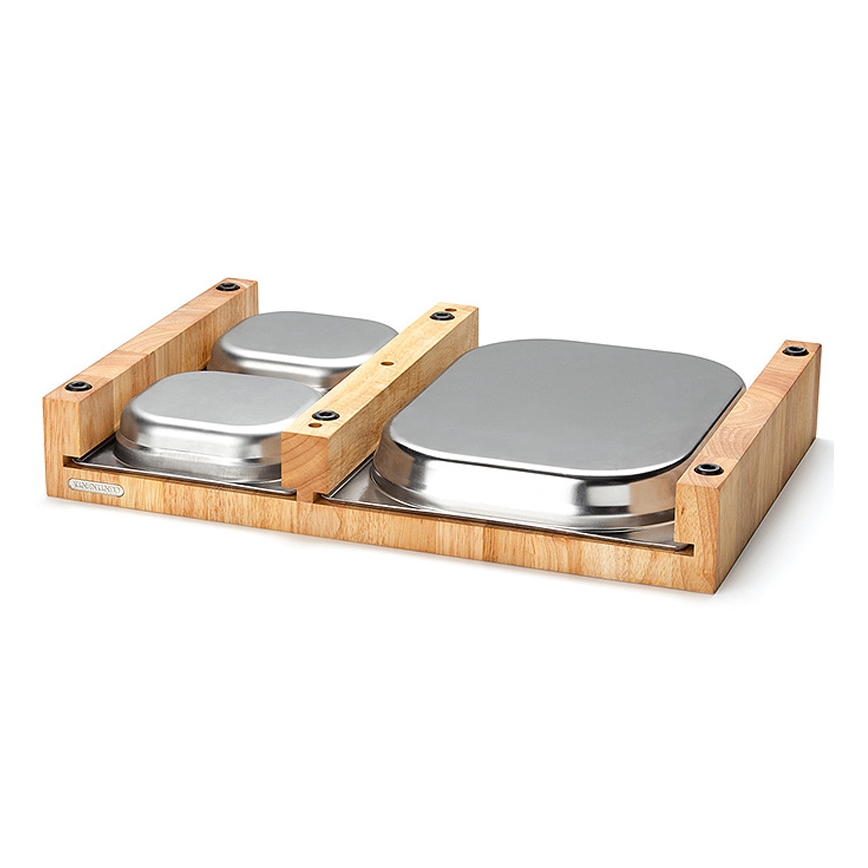 Continenta C4028 - SET 1x Kitchen cutting board 50x32,5 cm + 3x bowl rubber fig