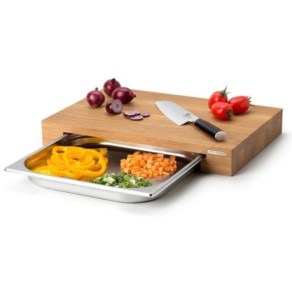 Continenta C4110 - Kitchen cutting board with bowl 39x27 cm oak
