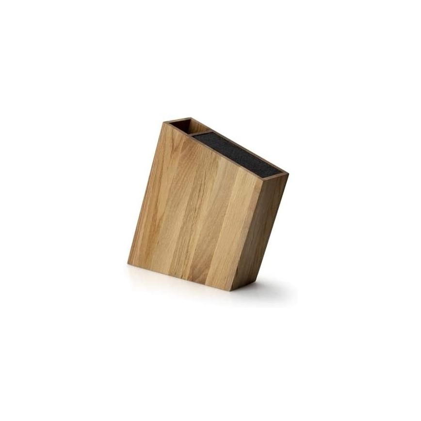 Continenta C4151 - Knife stand with a flexi insert and compartment 31x8x24,5 cm oak