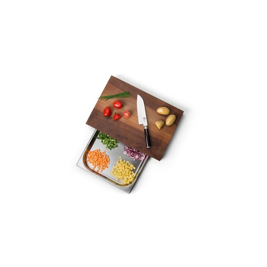 Continenta C4210 - Kitchen cutting board with bowl 39x27 cm walnut tree