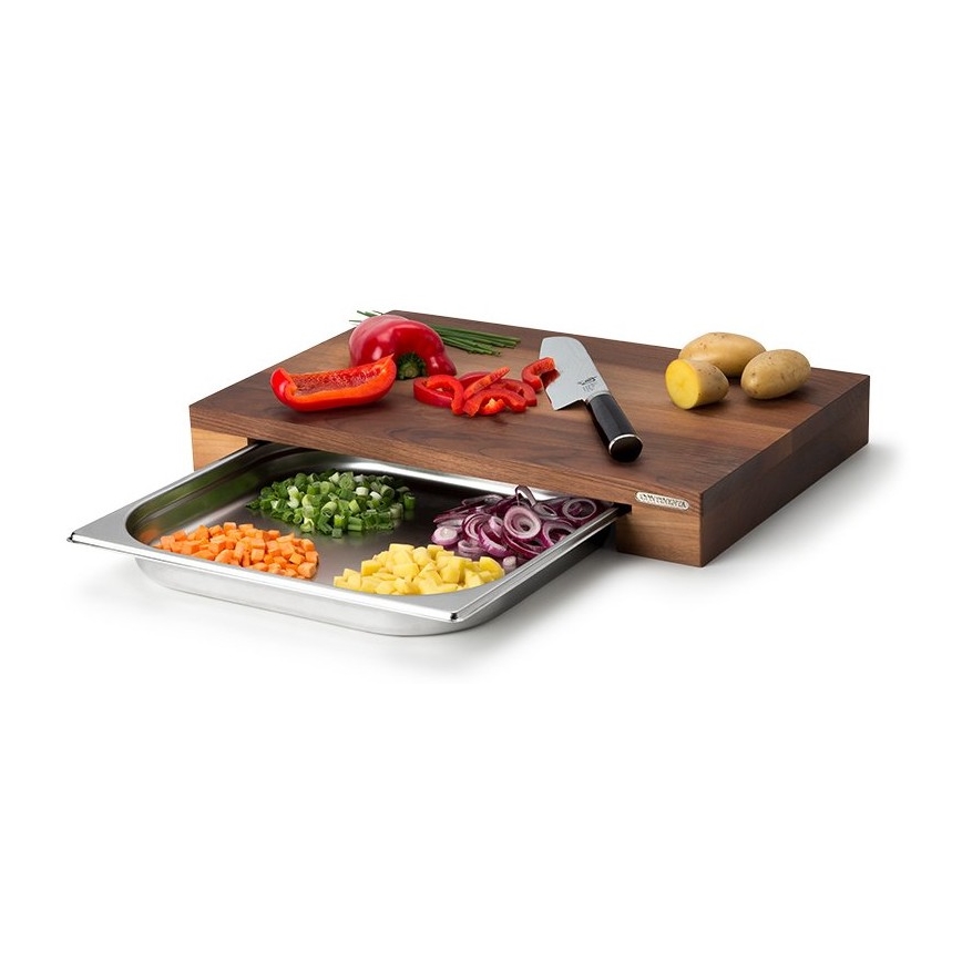Continenta C4211 - Kitchen cutting board with bowl 48x32,5 cm walnut tree